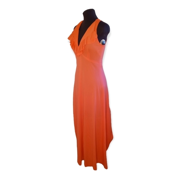 Host pick! Patricia Fair dress maxi low v-neck, sleeveless, coral, size p 13. - Picture 9 of 11
